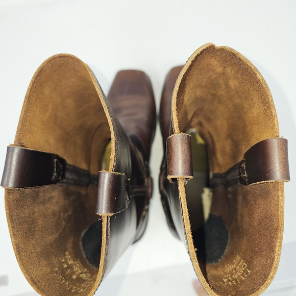 Durango Engineer Harness Boots Size 8.5 EE Square Toe Biker Brown Leather DB514. - Picture 6 of 15